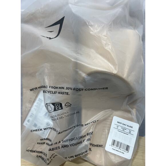 Gymshark Unisex Rest Day Slice Sandals Color Toasted Brown Mens Size 7 Womens 8 - Picture 7 of 8